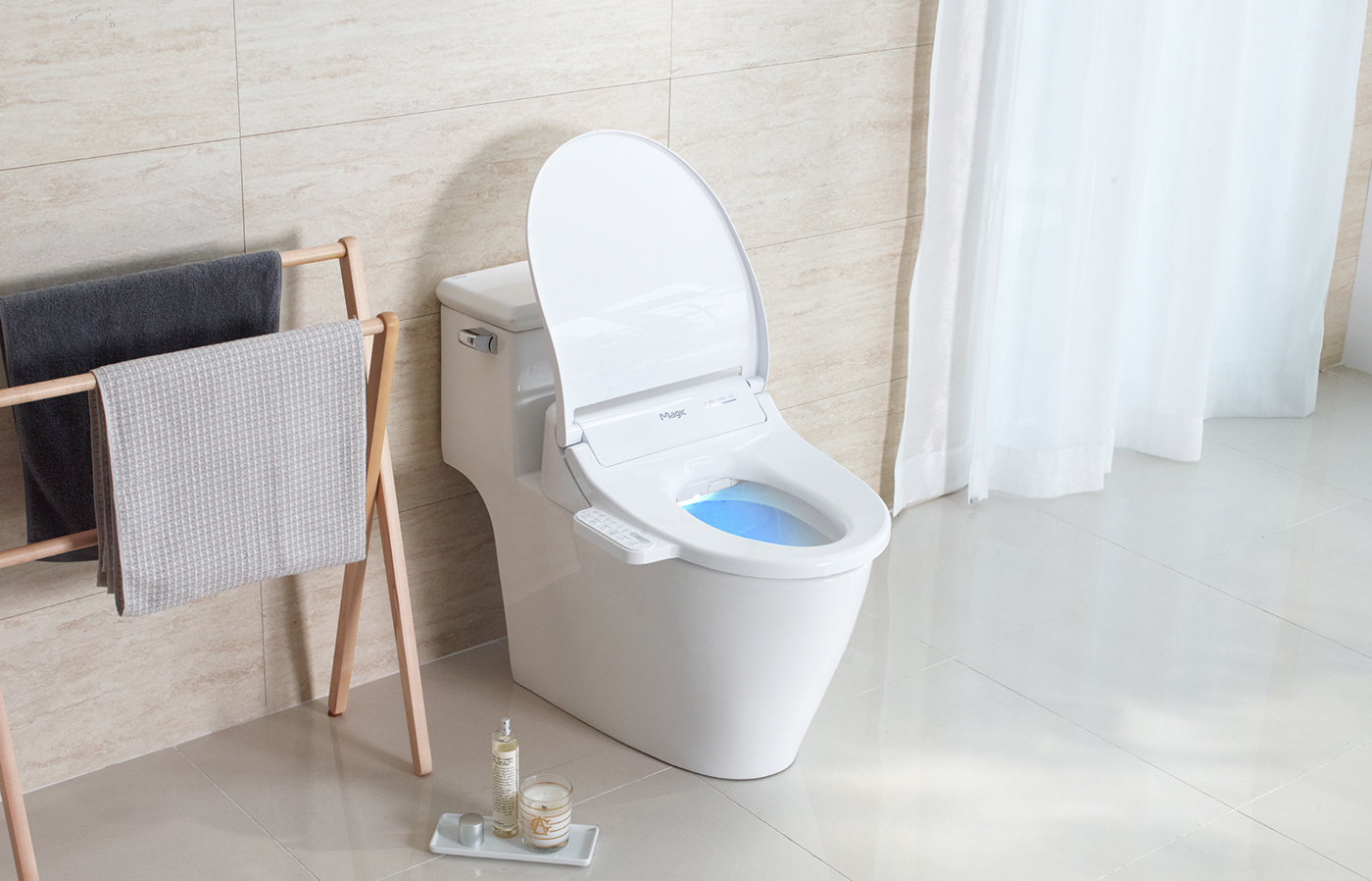 Ultraviolet sterilization，magic，Bidet toilet，General image，industrial design，