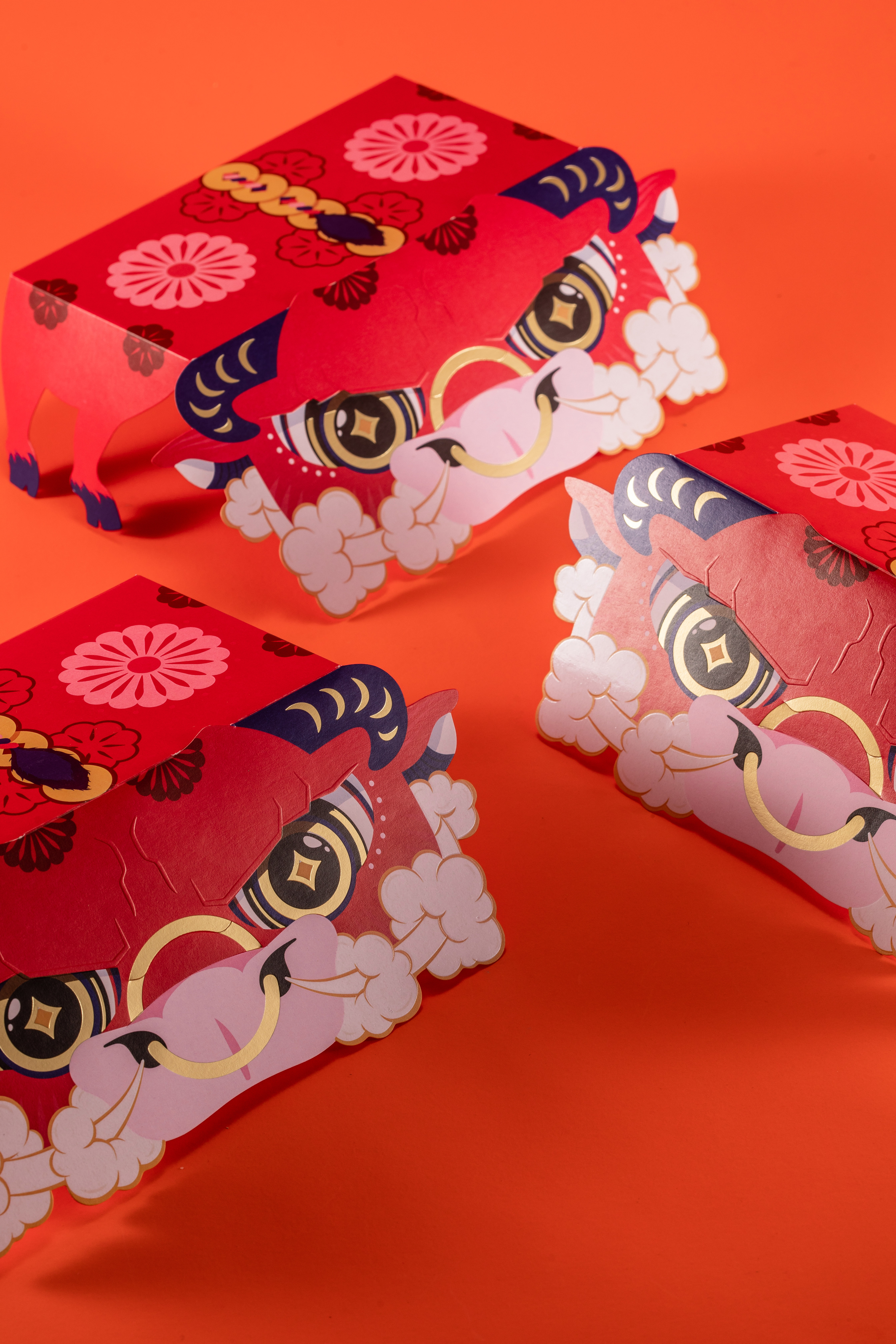 Red envelopes，the Chinese zodiac，year of the ox，