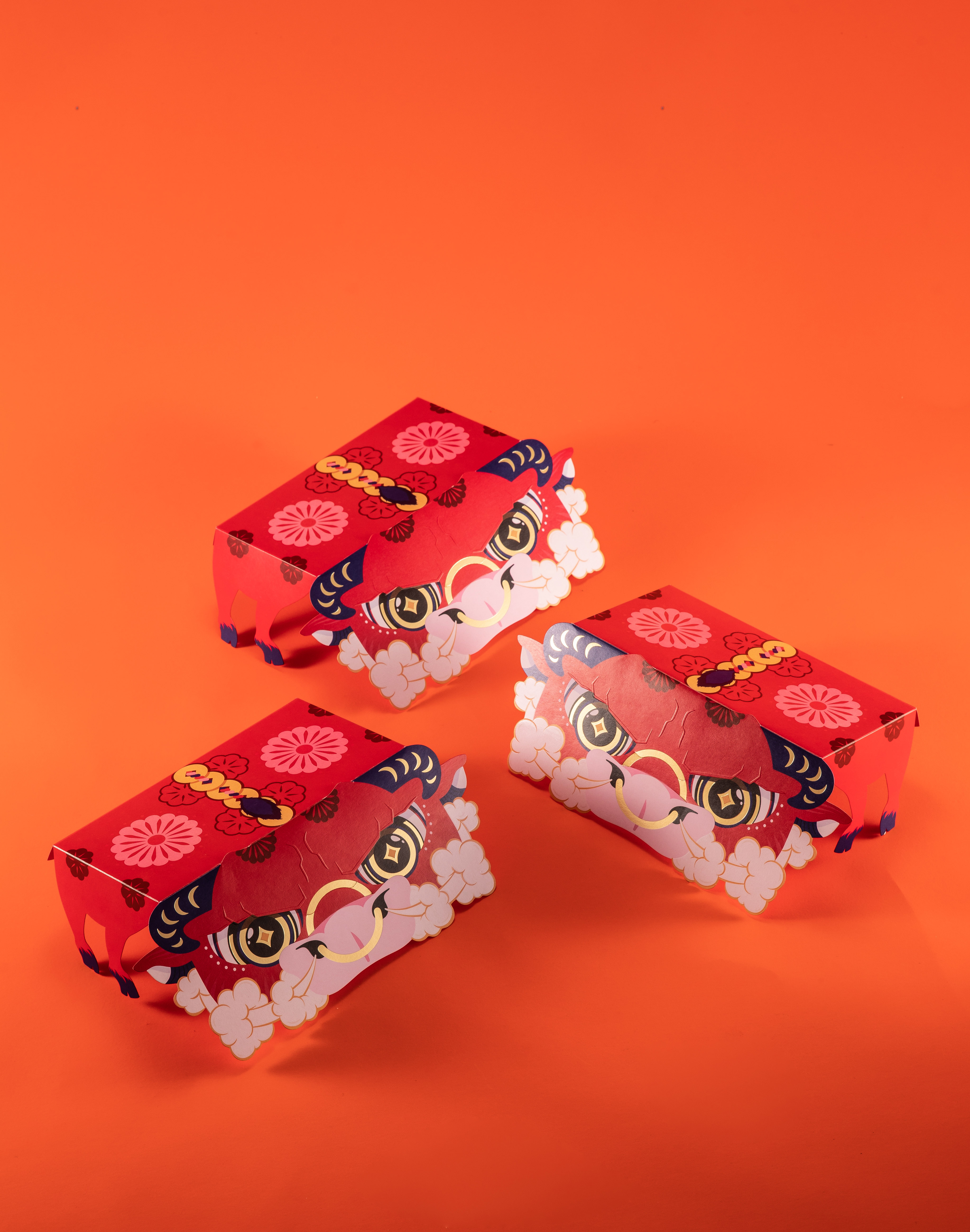 Red envelopes，the Chinese zodiac，year of the ox，