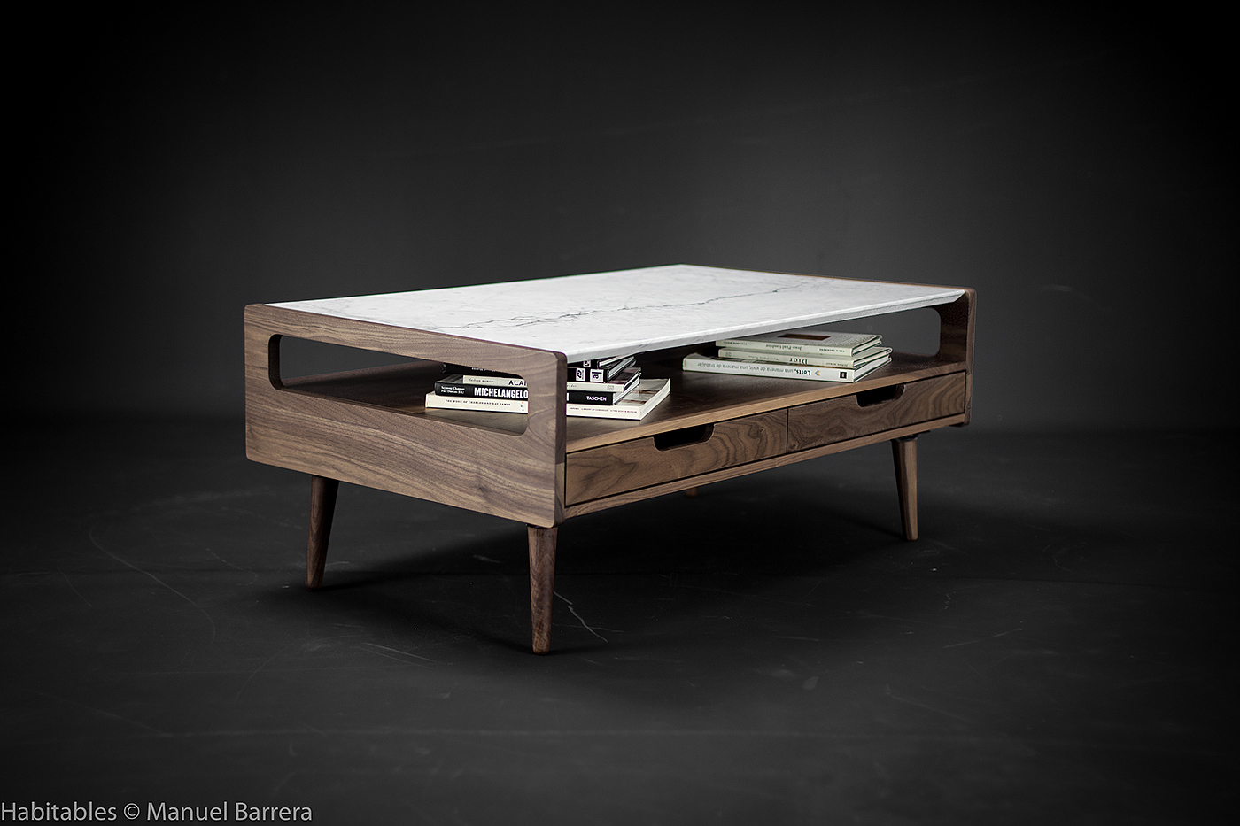 grace，steady，Marble，walnut，collocation，Coffee table，industrial design，