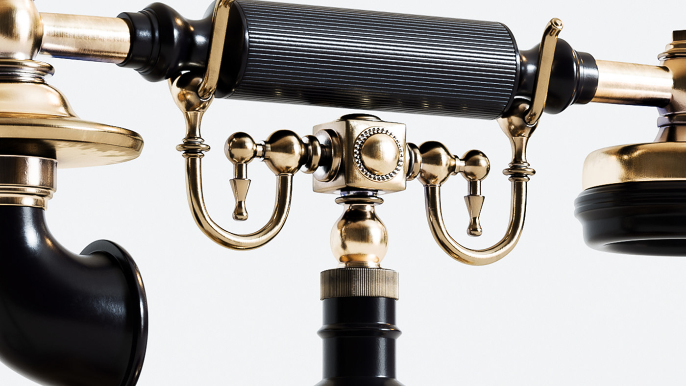 Digital art，illustration，vintage，Telephone，Retro，