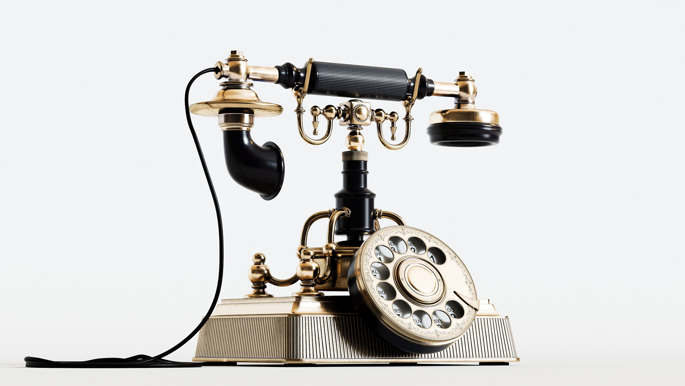Digital art，illustration，vintage，Telephone，Retro，