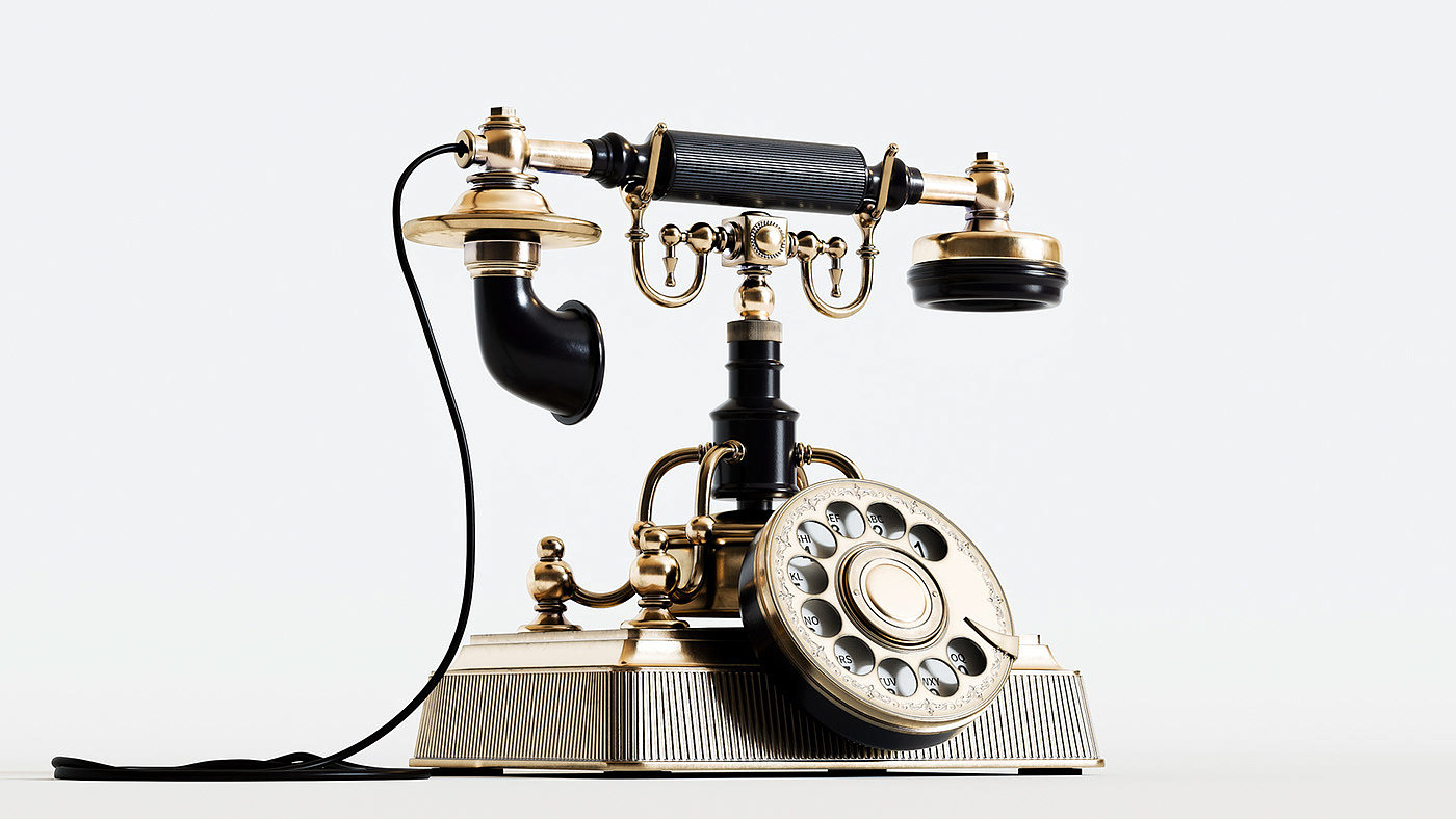 Digital art，illustration，vintage，Telephone，Retro，