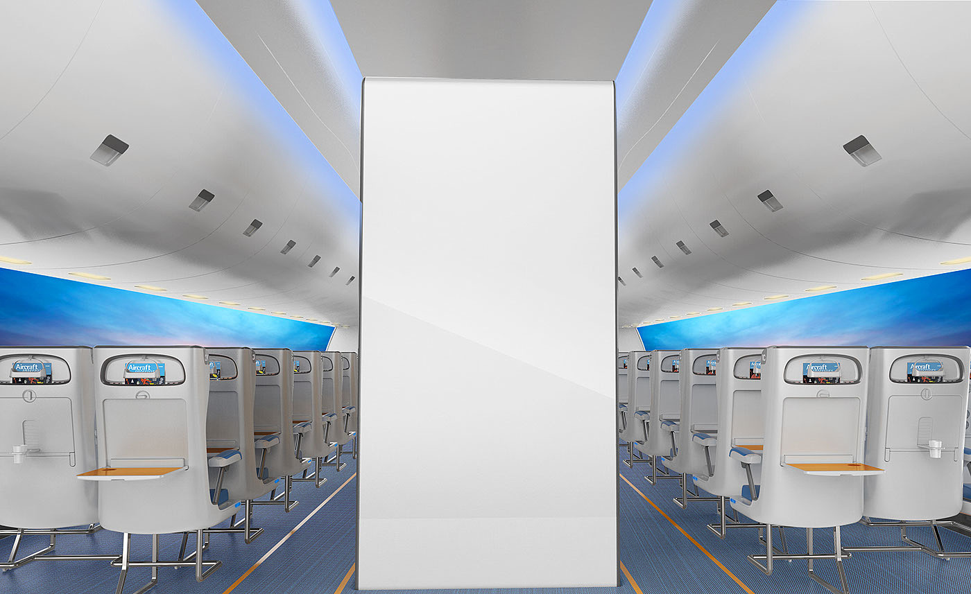 aircraft，Large passenger aircraft，engine room，Interior decoration，Layout design，fishsecond，