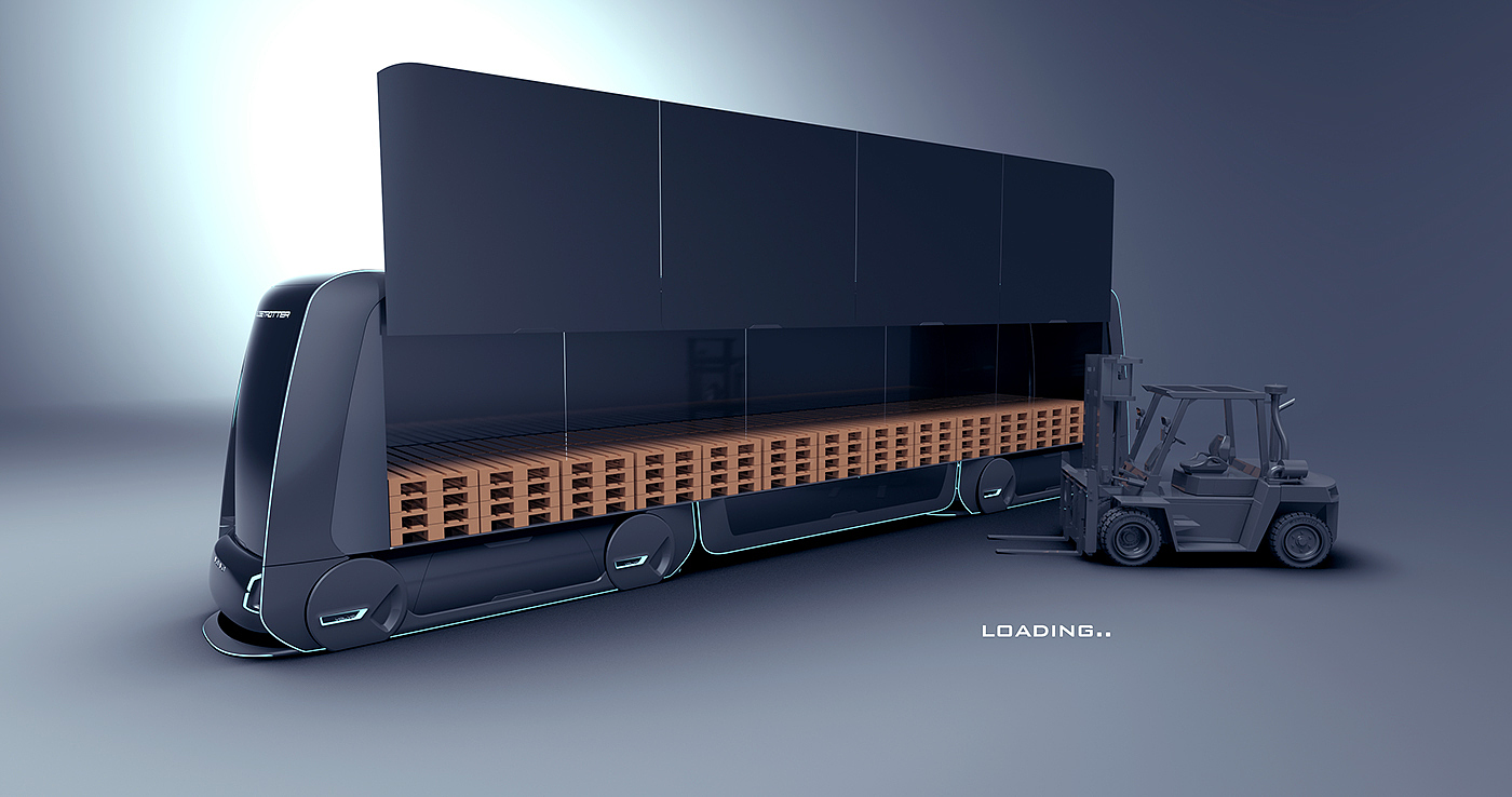 modularization，Universal type，Volvo，Automatic driving，Cargo transport vehicle，conceptual design，