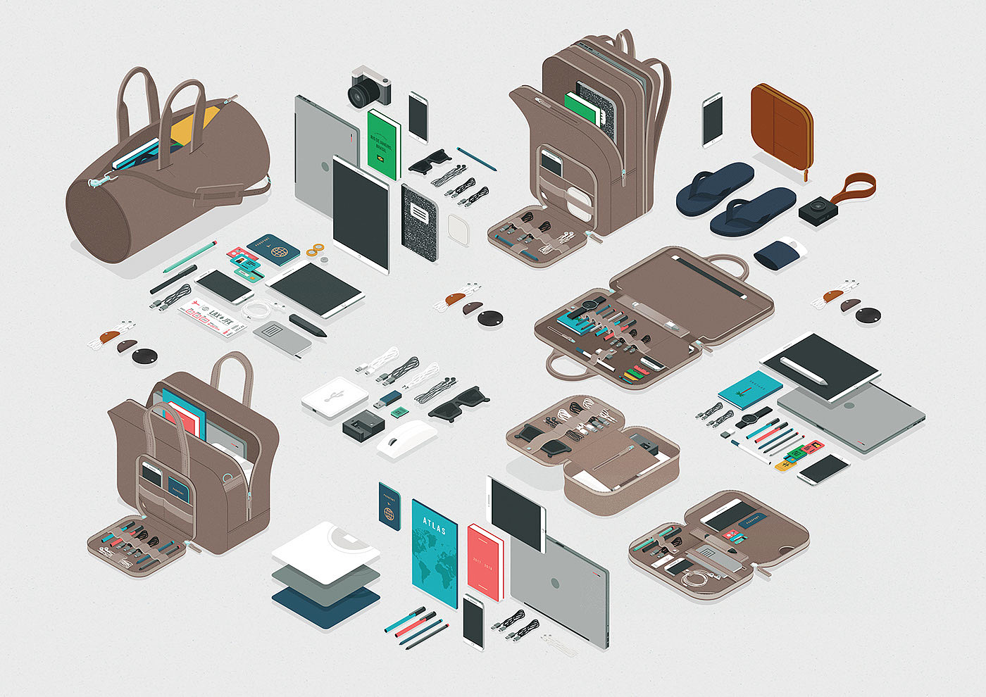 Gif dynamic graph，Storage products，Backpack Bag，product design，industrial design，