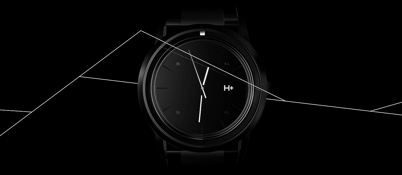 h+，手表，时尚，黑白，经典，普象，