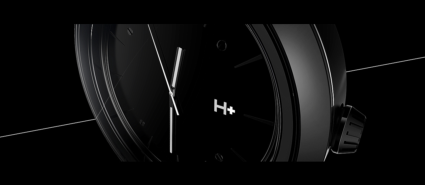 h+，手表，时尚，黑白，经典，普象，