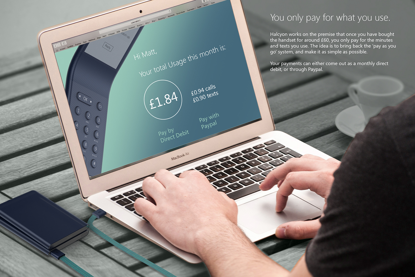 halcyon，Concept mobile phone，simple and easy，be quiet，General image，industrial design，