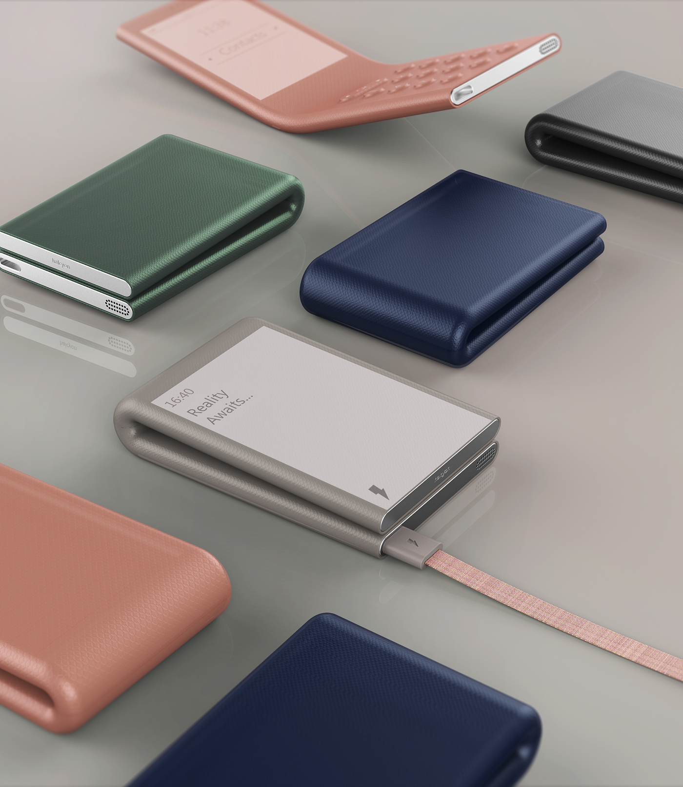 halcyon，Concept mobile phone，simple and easy，be quiet，General image，industrial design，