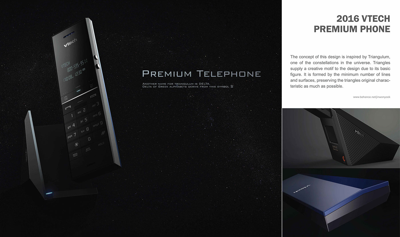 Weiyida，Cordless telephone，Triangular seat，General image，industrial design，