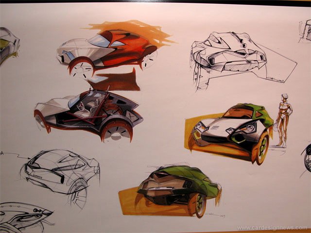 Automobile design，Model display，Display Board，design sketch，