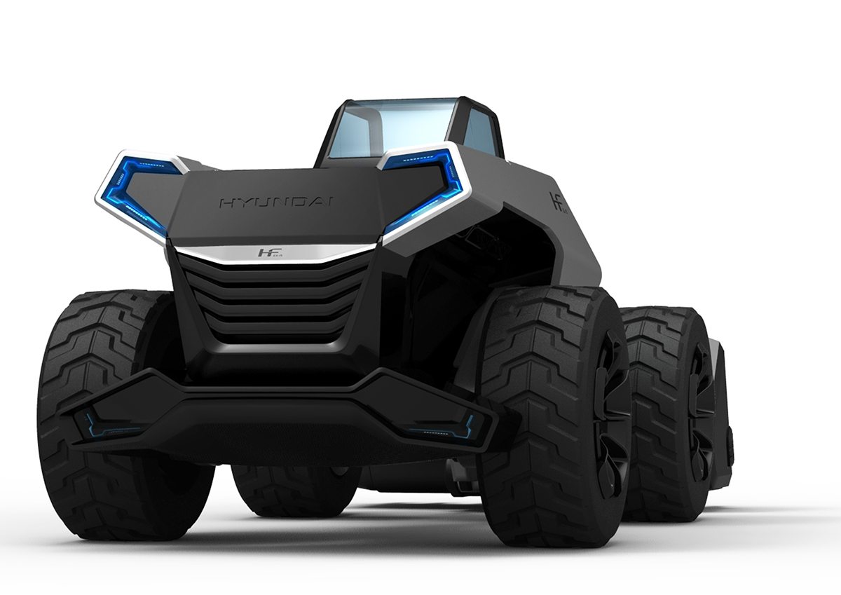 hyundai，Modern excavator，industrial design，power，efficiency，General image，