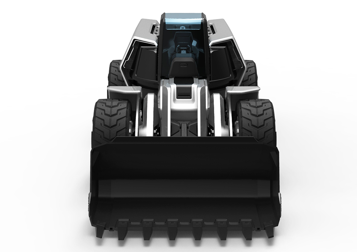 hyundai，Modern excavator，industrial design，power，efficiency，General image，