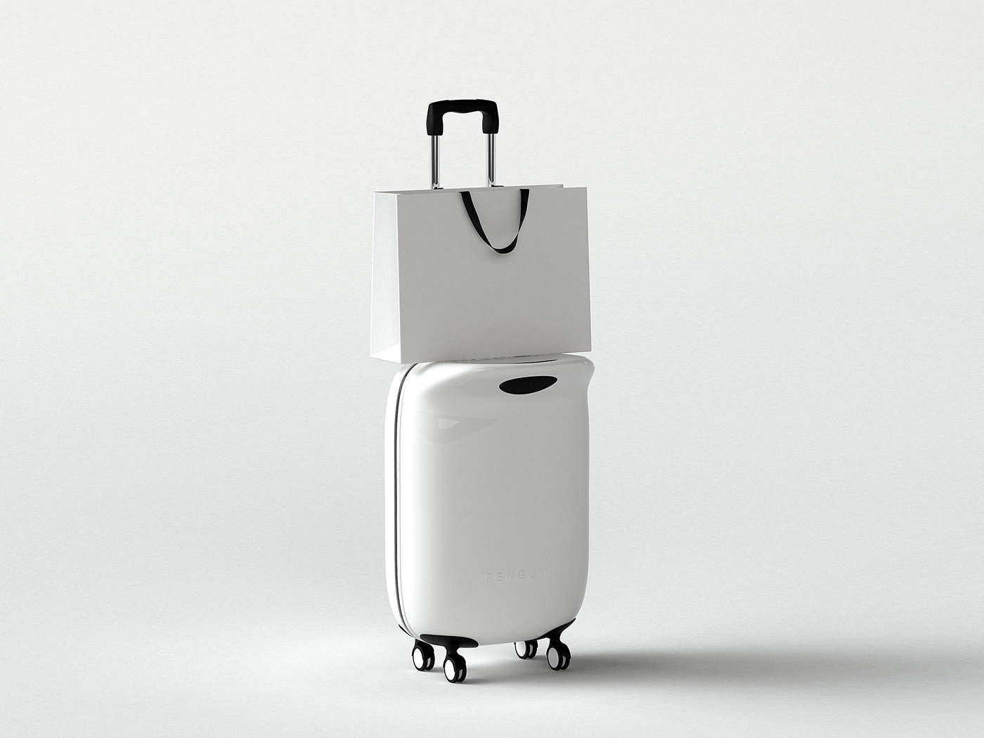 luggage and bags，facilitate，black and white，penguin，General image，