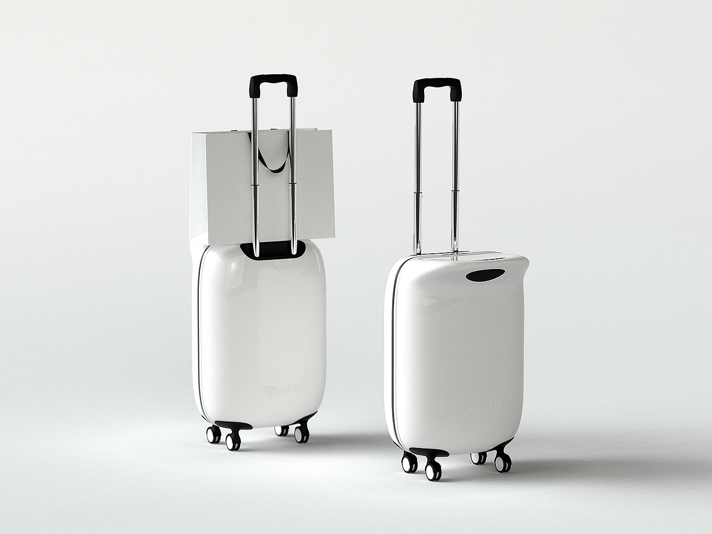 luggage and bags，facilitate，black and white，penguin，General image，