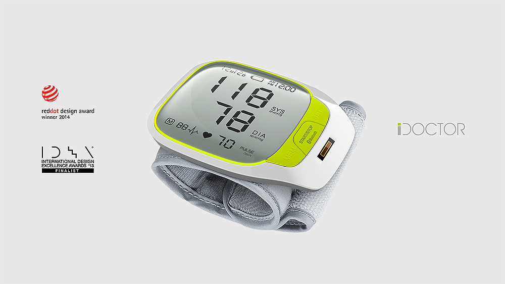 Red dot award，intelligence，sphygmomanometer，Wireless connection，Intelligent monitoring，General image，industrial design，