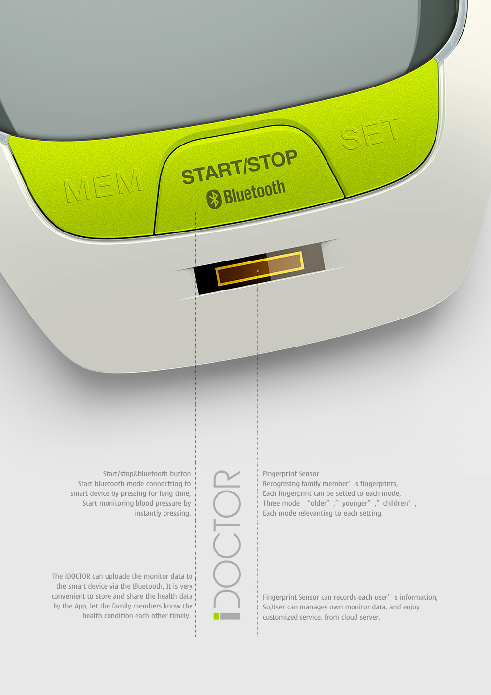 Red dot award，intelligence，sphygmomanometer，Wireless connection，Intelligent monitoring，General image，industrial design，