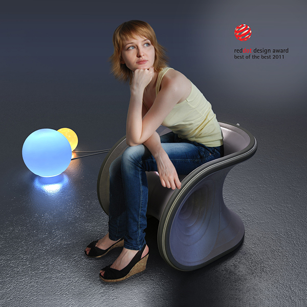 Wormhole chair，Creative design，Replaceable cushion，General image，red dot，industrial design，