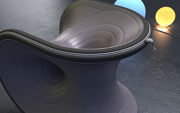 Wormhole chair，Creative design，Replaceable cushion，General image，red dot，industrial design，