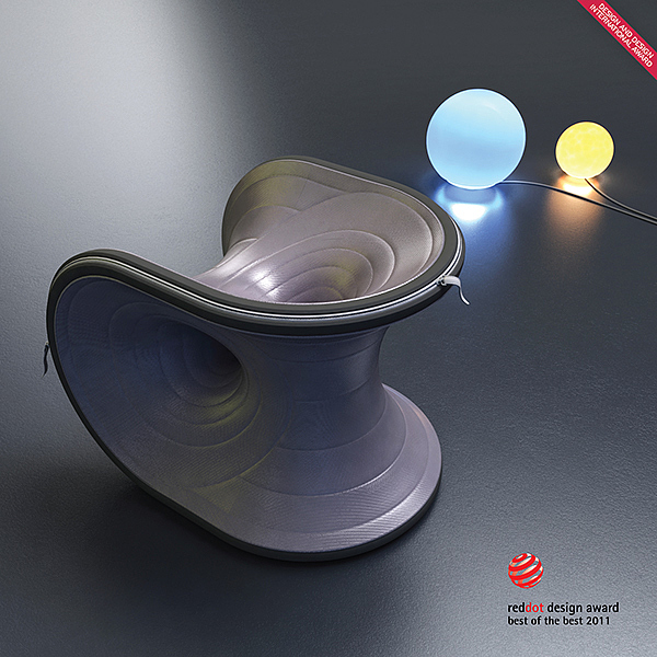 Wormhole chair，Creative design，Replaceable cushion，General image，red dot，industrial design，