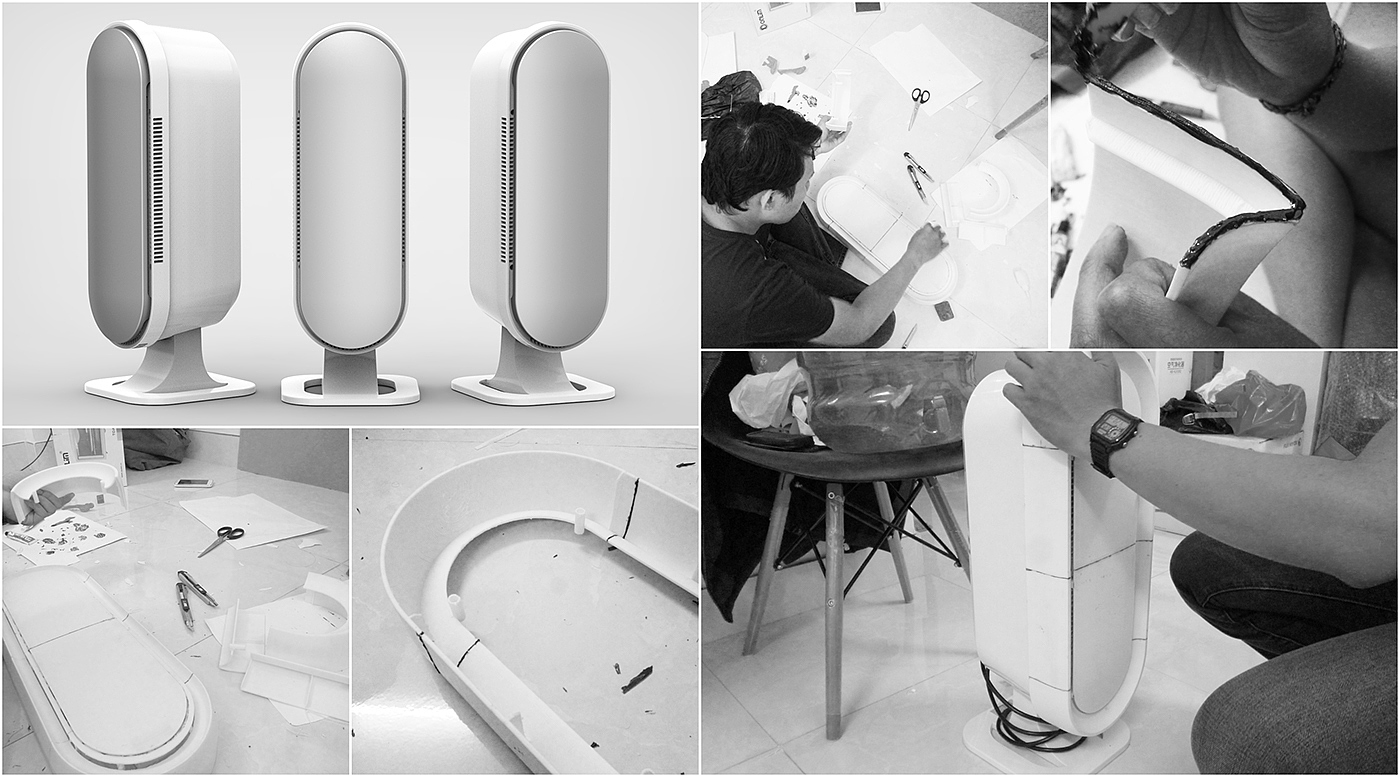 air cleaner，Hand drawn，industrial design，product design，General image，