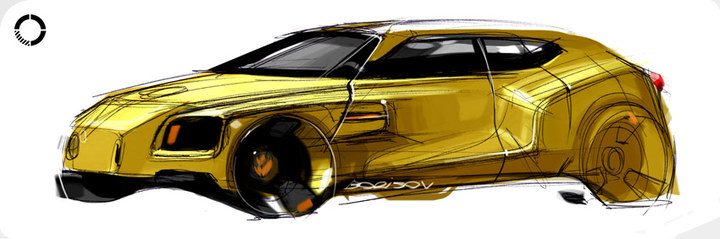 Automobile design，design sketch，marker pen，