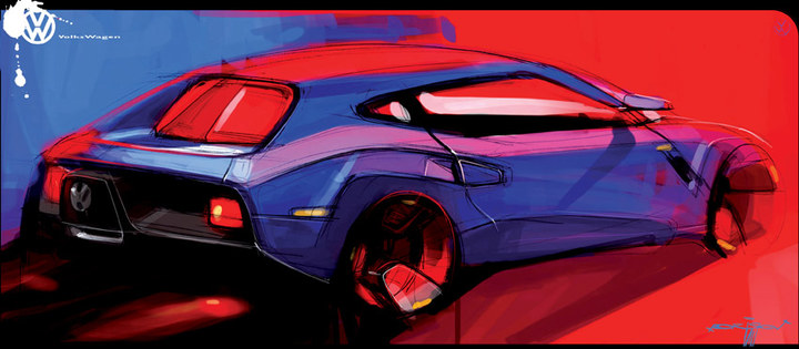 Automobile design，design sketch，marker pen，