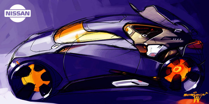 Automobile design，design sketch，marker pen，