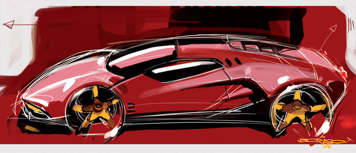 Automobile design，design sketch，marker pen，