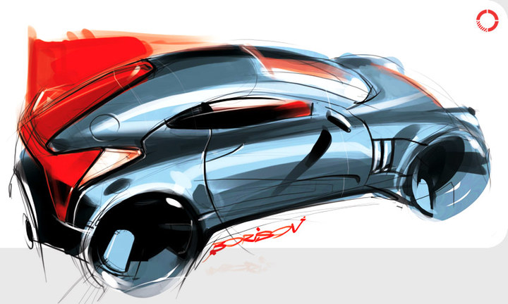 Automobile design，design sketch，marker pen，