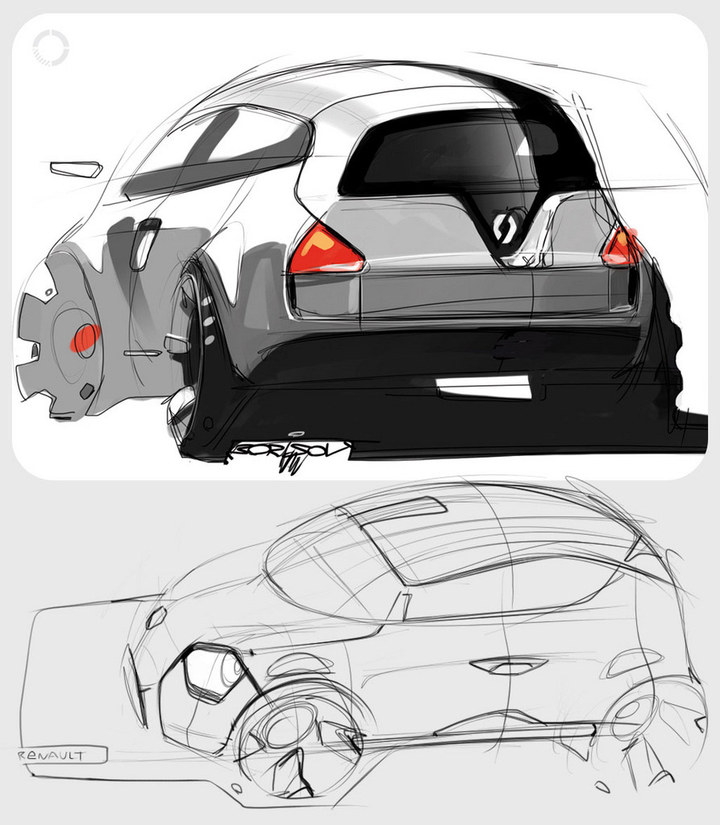 Automobile design，design sketch，marker pen，