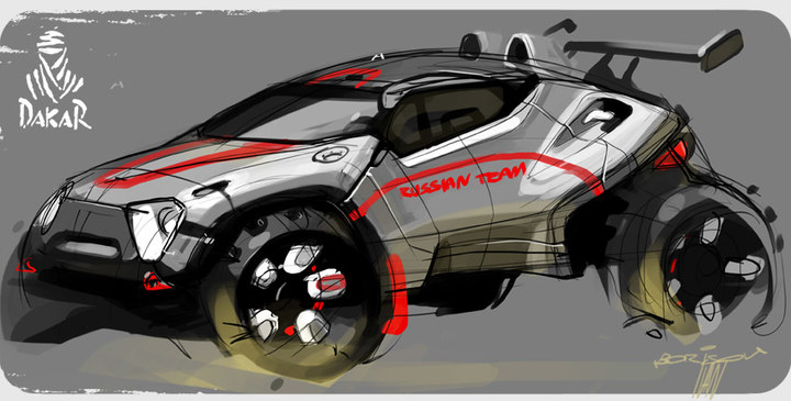 Automobile design，design sketch，marker pen，