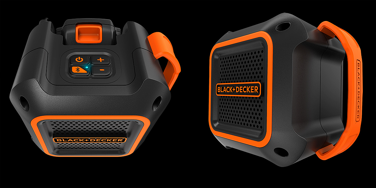 strong，durable，black，decker，Bluetooth Speaker ，industrial design，