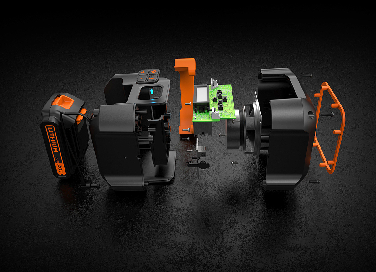 strong，durable，black，decker，Bluetooth Speaker ，industrial design，