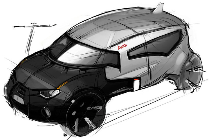 Automobile design，design sketch，marker pen，