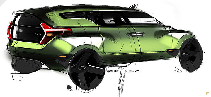 Automobile design，design sketch，marker pen，