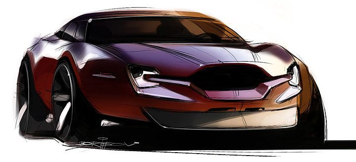 Automobile design，design sketch，marker pen，