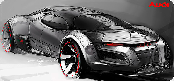 Automobile design，design sketch，marker pen，