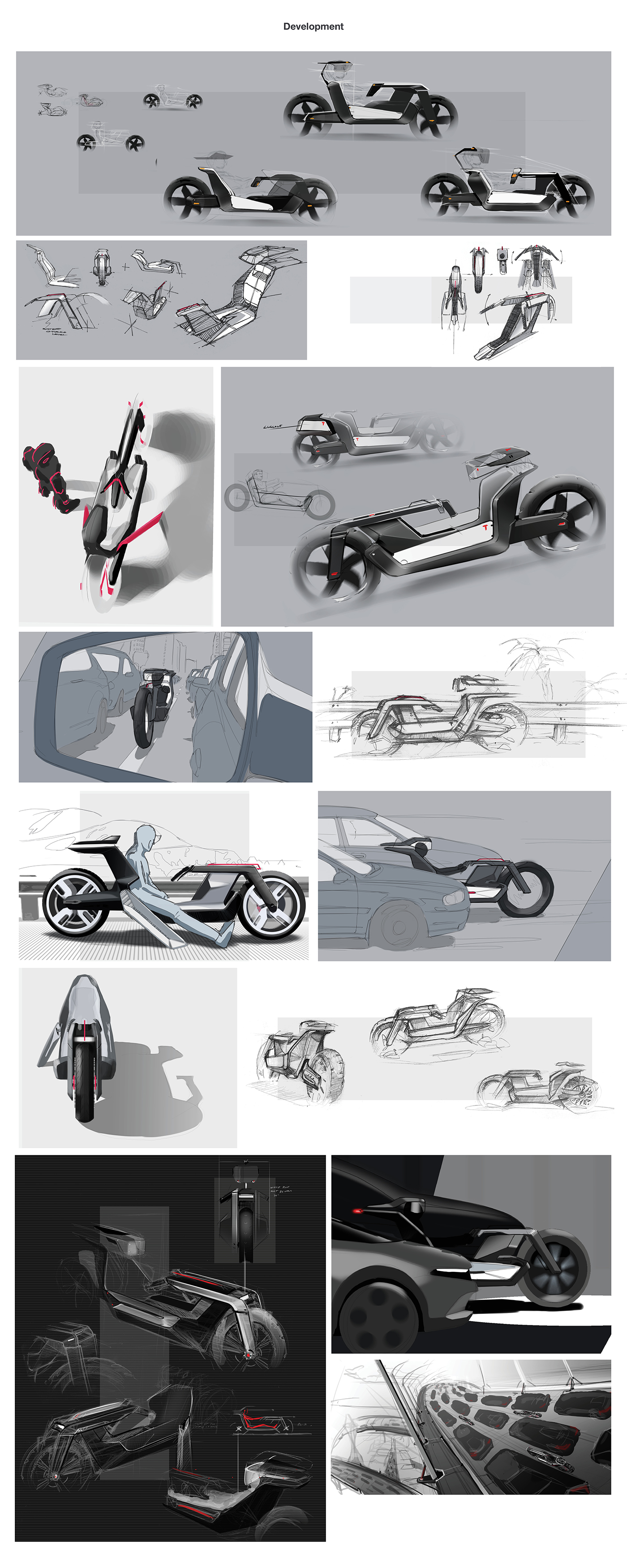Two rounds，Tesla，motorcycle，locomotive，automobile，conceptual design，industrial design，