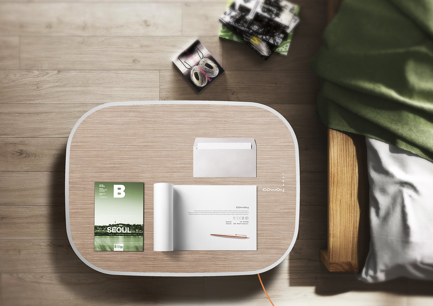 twoway，air cleaner，Home appliance design，Table，Save space，industrial design，