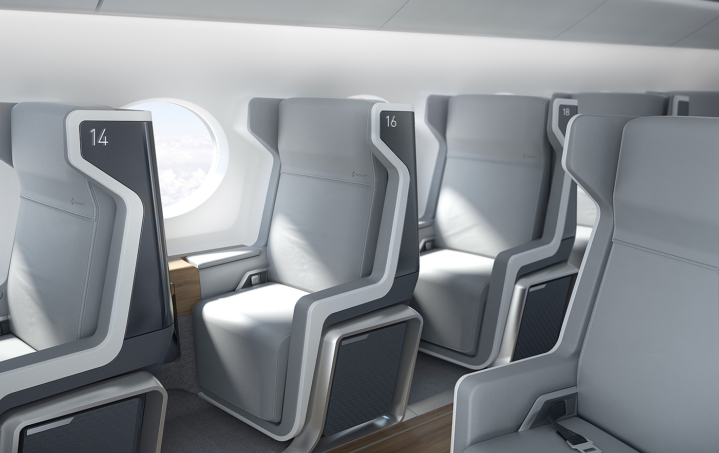 Aircraft interior，luxurious，Boom aircraft，vehicle，General image，industrial design，