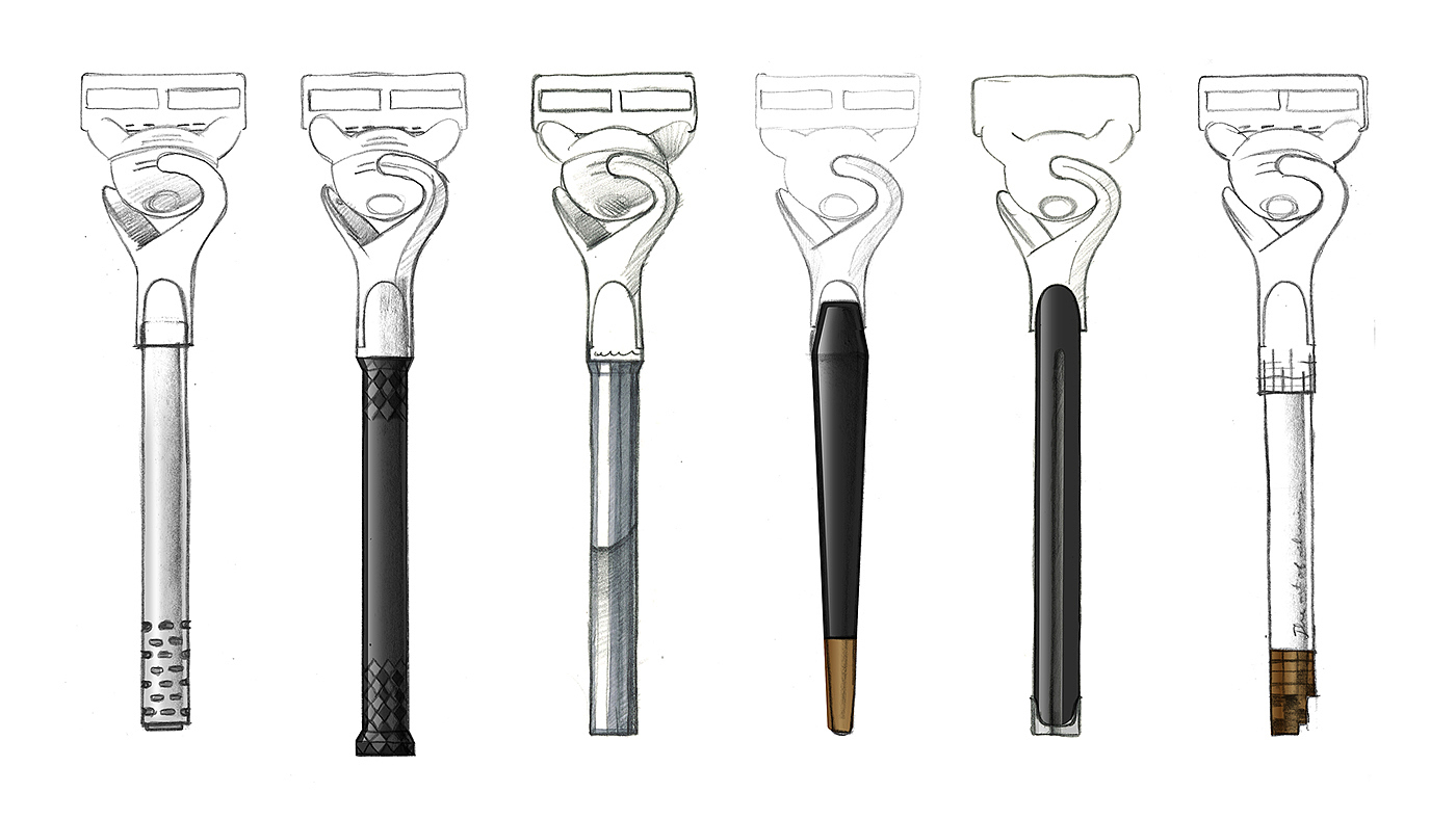 Cosmetic brush，Shaving knife，Tool combination，General image，industrial design，