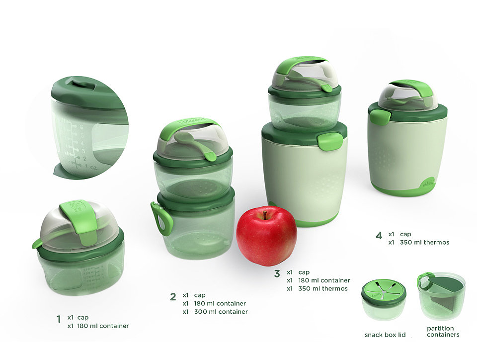chicco，Simple dietary system，Meal bag，baby，Lunch box，suit，Maternal and infant products，industrial design，