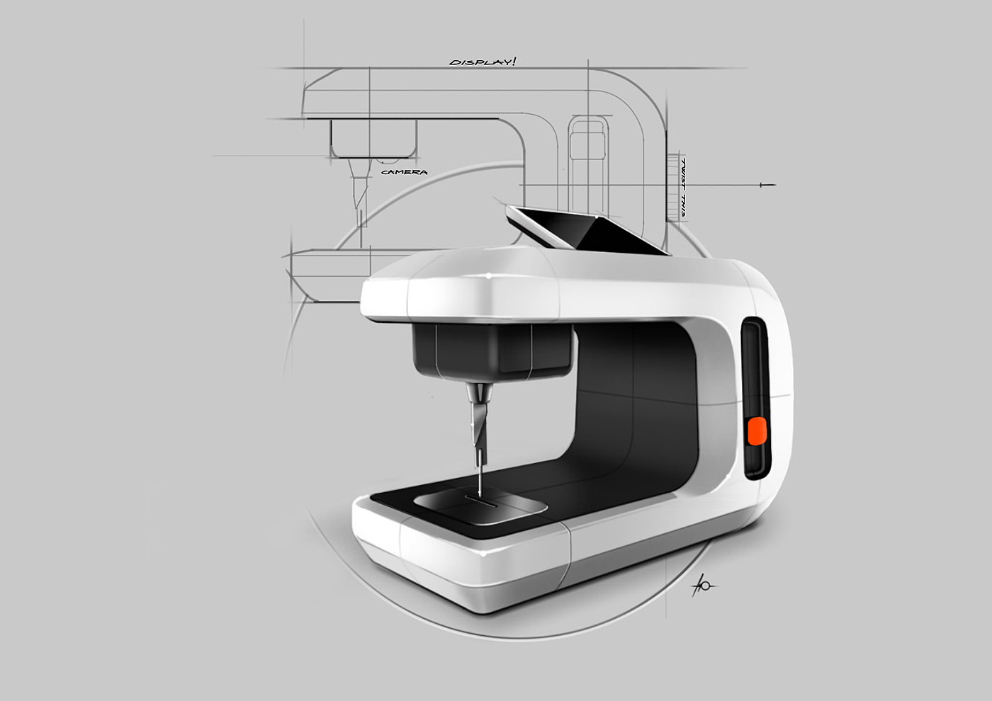 pretty，Design sketch，Hand drawn，Render，industrial design，