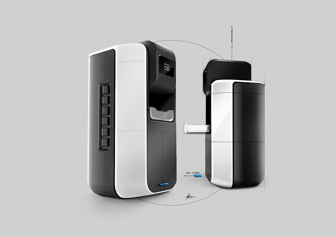 pretty，Design sketch，Hand drawn，Render，industrial design，