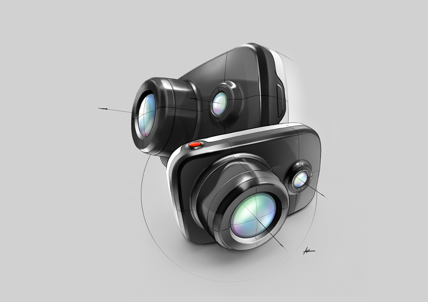 pretty，Design sketch，Hand drawn，Render，industrial design，