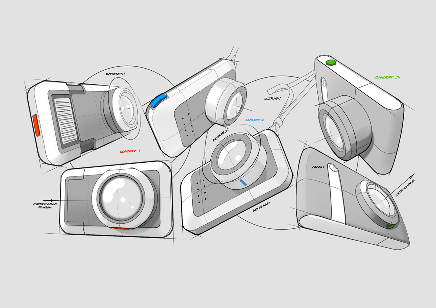 pretty，Design sketch，Hand drawn，Render，industrial design，