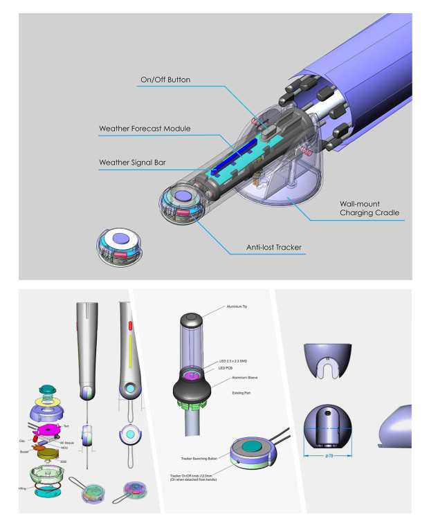 Intelligent umbrella，led，Weather forecast，Loss prevention，General image，