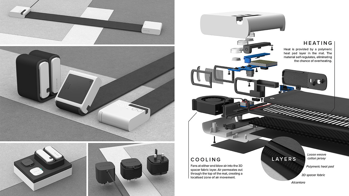 stratum，加热，制冷，暖手，办公用品，桌垫，工业设计，